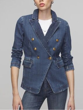 White House Black Market Stretch, Denim Studio Blazer